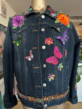 Load image into Gallery viewer, Frida in Bloom Medium Denim Jacket

