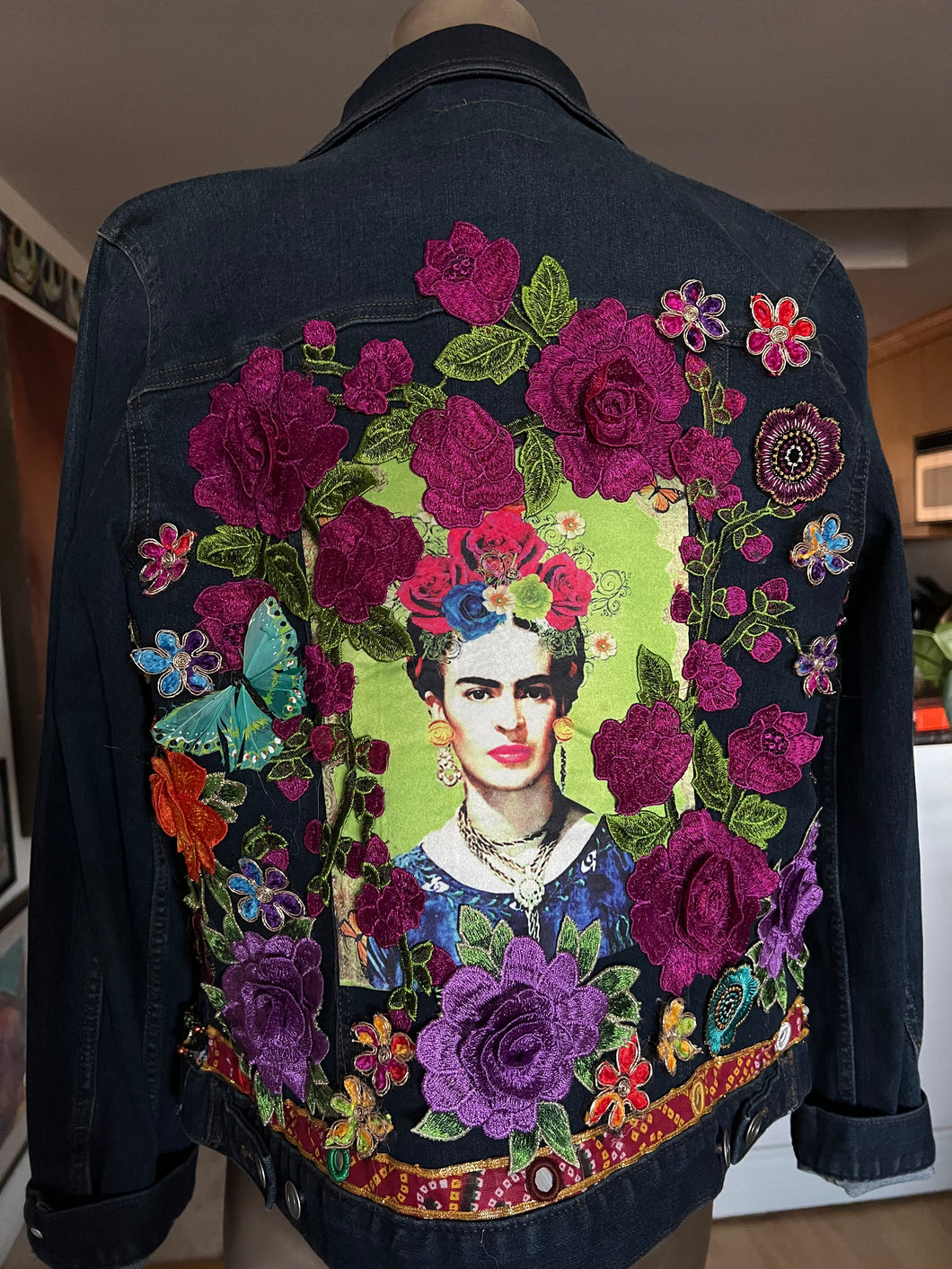 Frida in Bloom Medium Denim Jacket